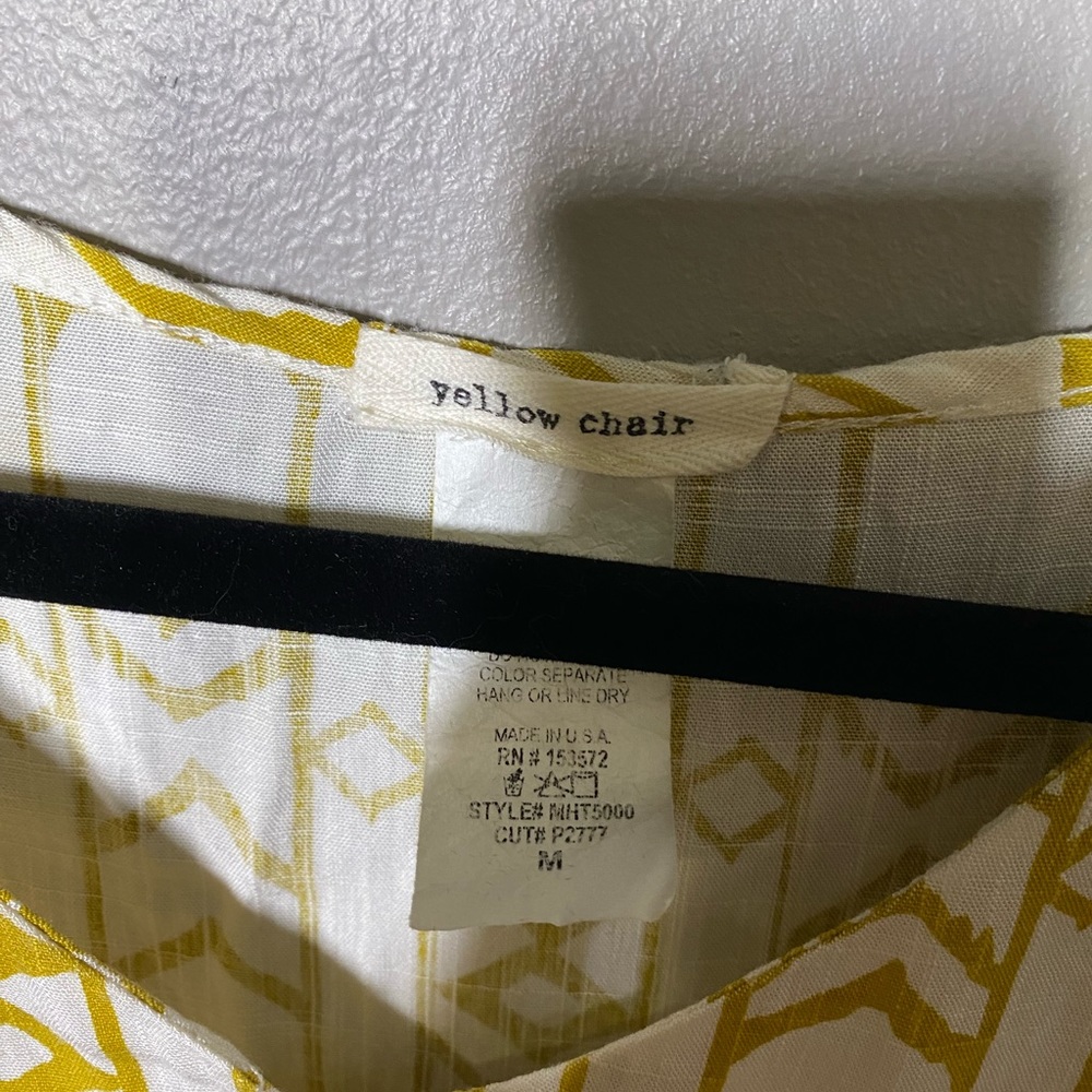 Chic Yellow Patterned Button Down Shirt - image 6